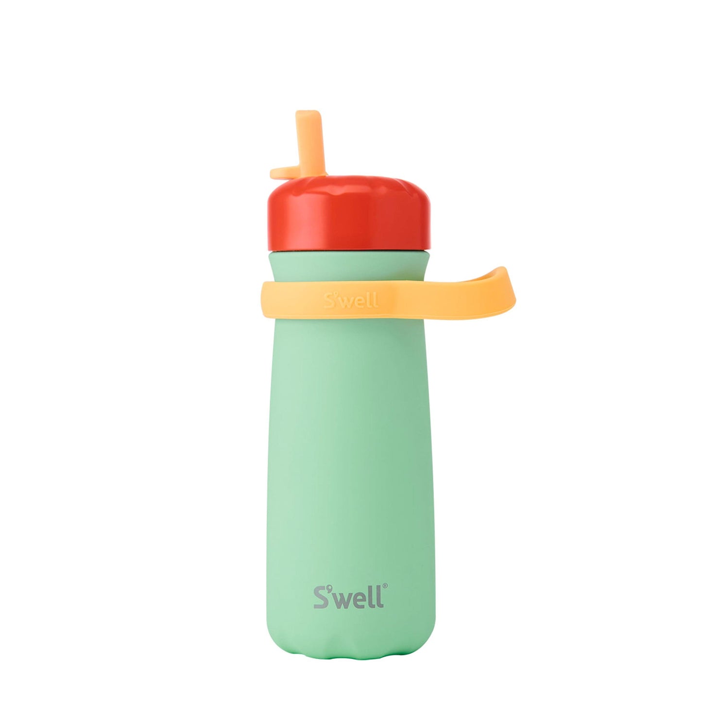 traveler-with-flip-straw-lid-16oz-k5 Swell-Kids-Water-Bottle-Traveler-16oz-Spring-Green-Front-Lid-Up.jpg
